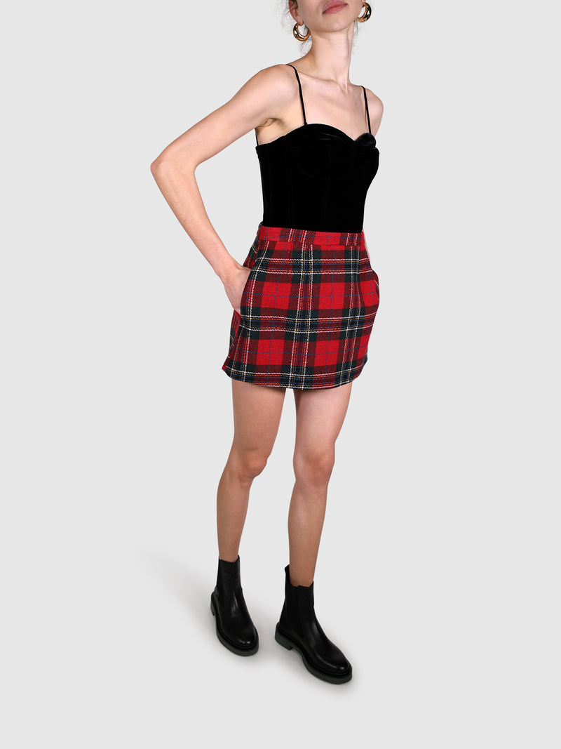 Red Valentino Plaid Mini Skirt