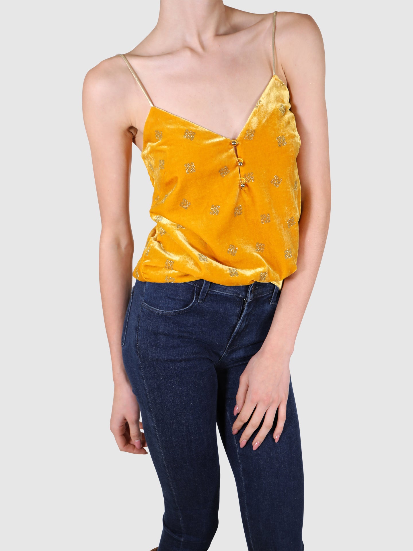 Pinko Yellow Velour Top