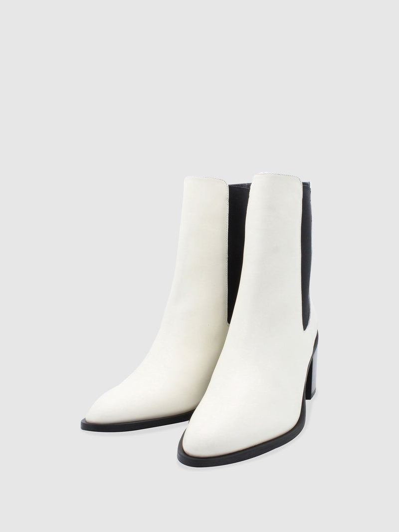 JJ Heitor White Chelsea Boots