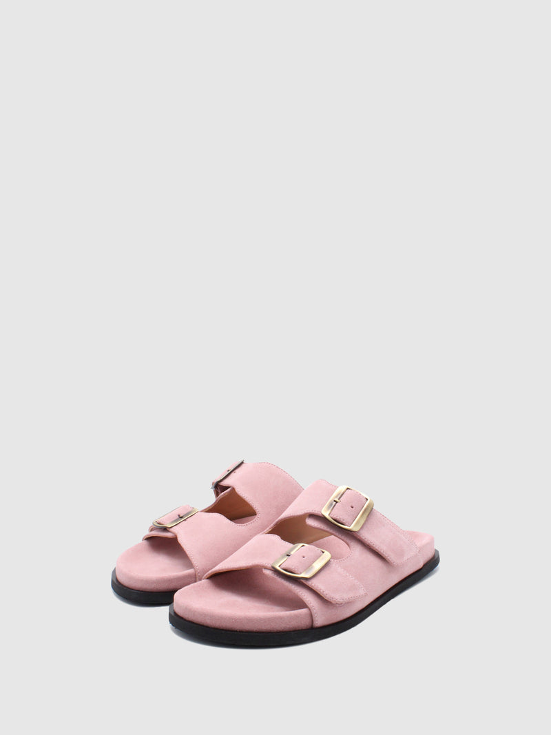 JJ Heitor Buckle Mules Impact Pink