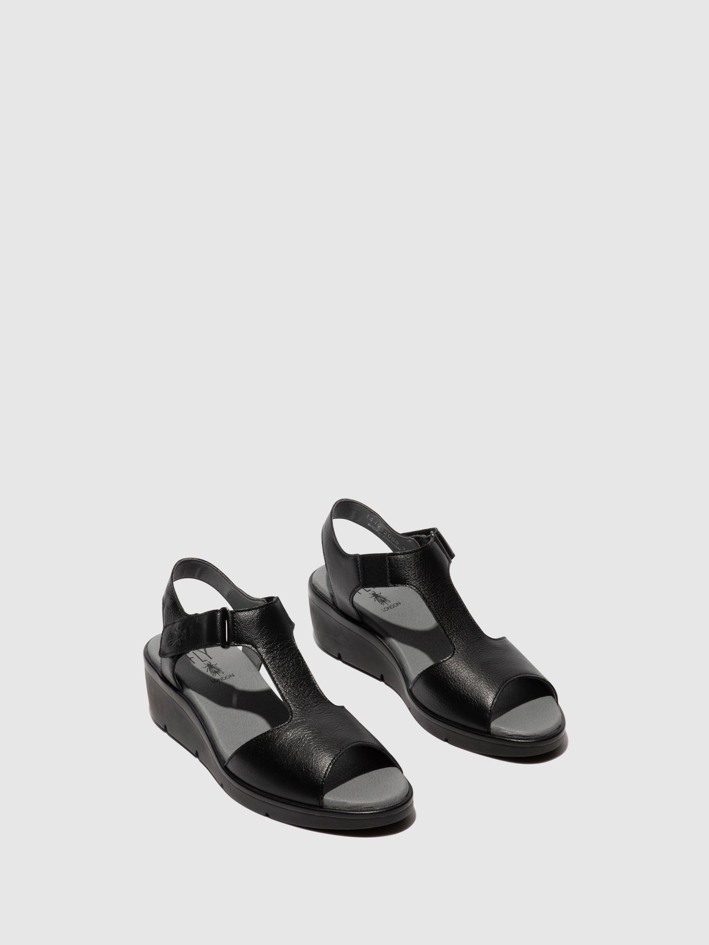 Fly London T-Strap Sandals NOVA932FLY BLACK