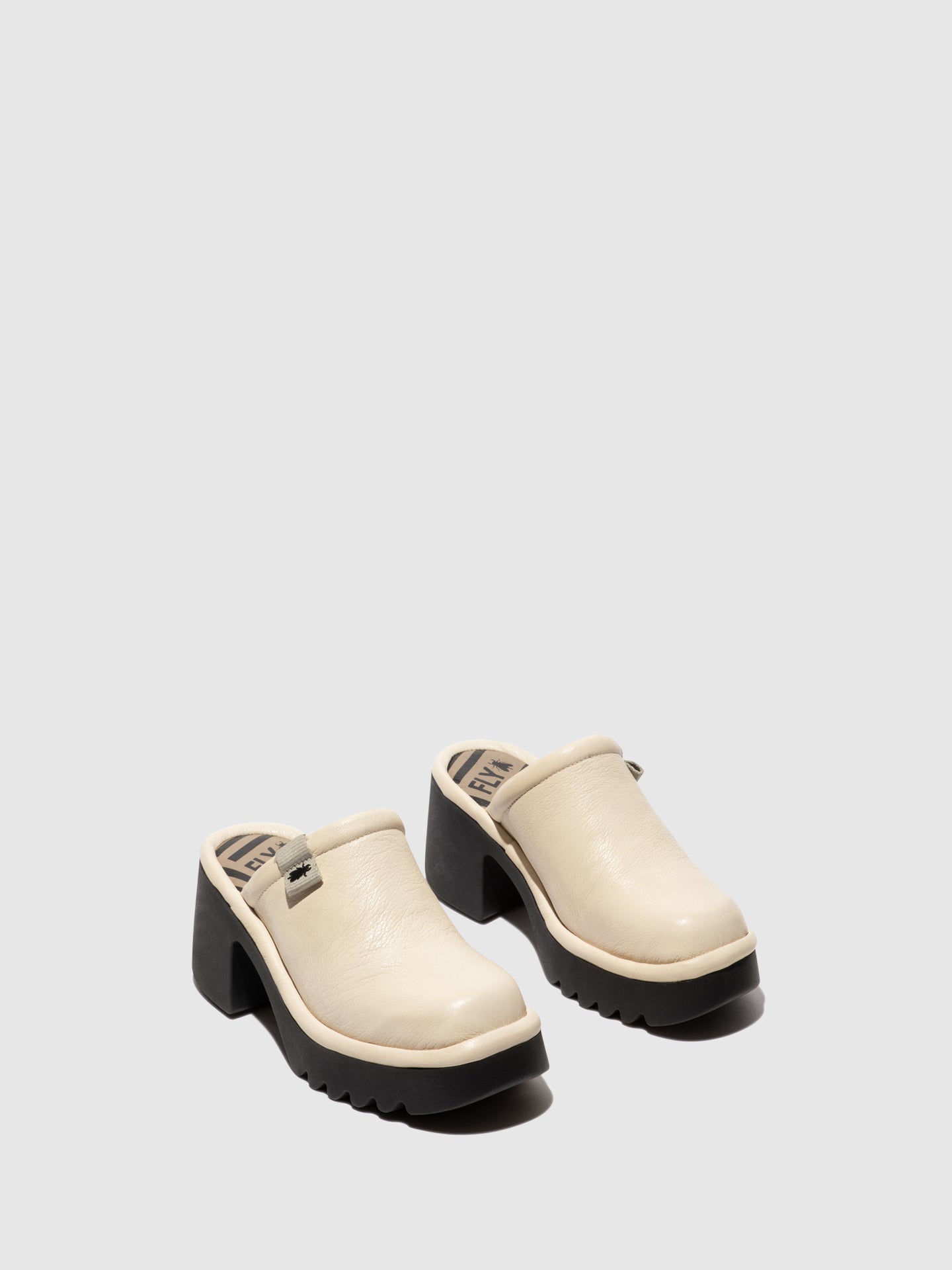 Fly London Round Toe Clogs MEPO434FLY OFFWHITE