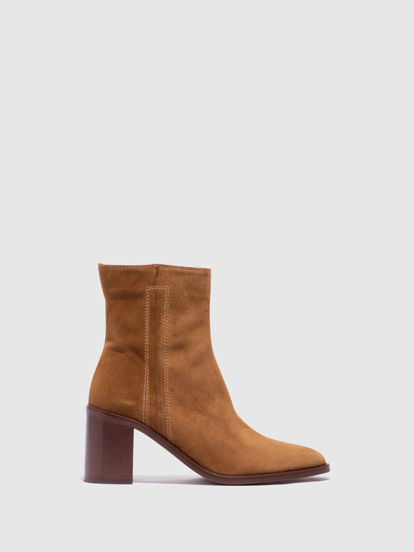 Foreva Camel Zip Up Ankle Boots