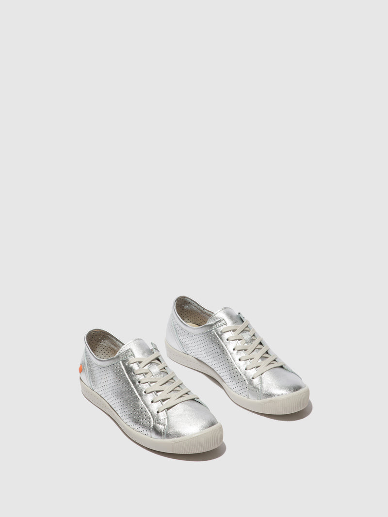 Softinos Silver Lace-up Trainers