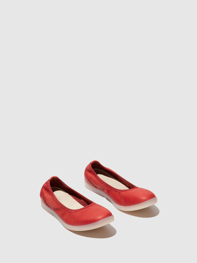 Softinos Red Elasticated Ballerinas