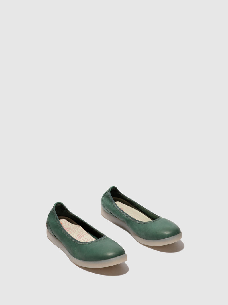 Softinos Elasticated Ballerinas LETI646SOF GREEN