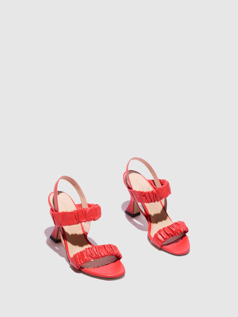 Sofia Costa Red Open Toe Sandals
