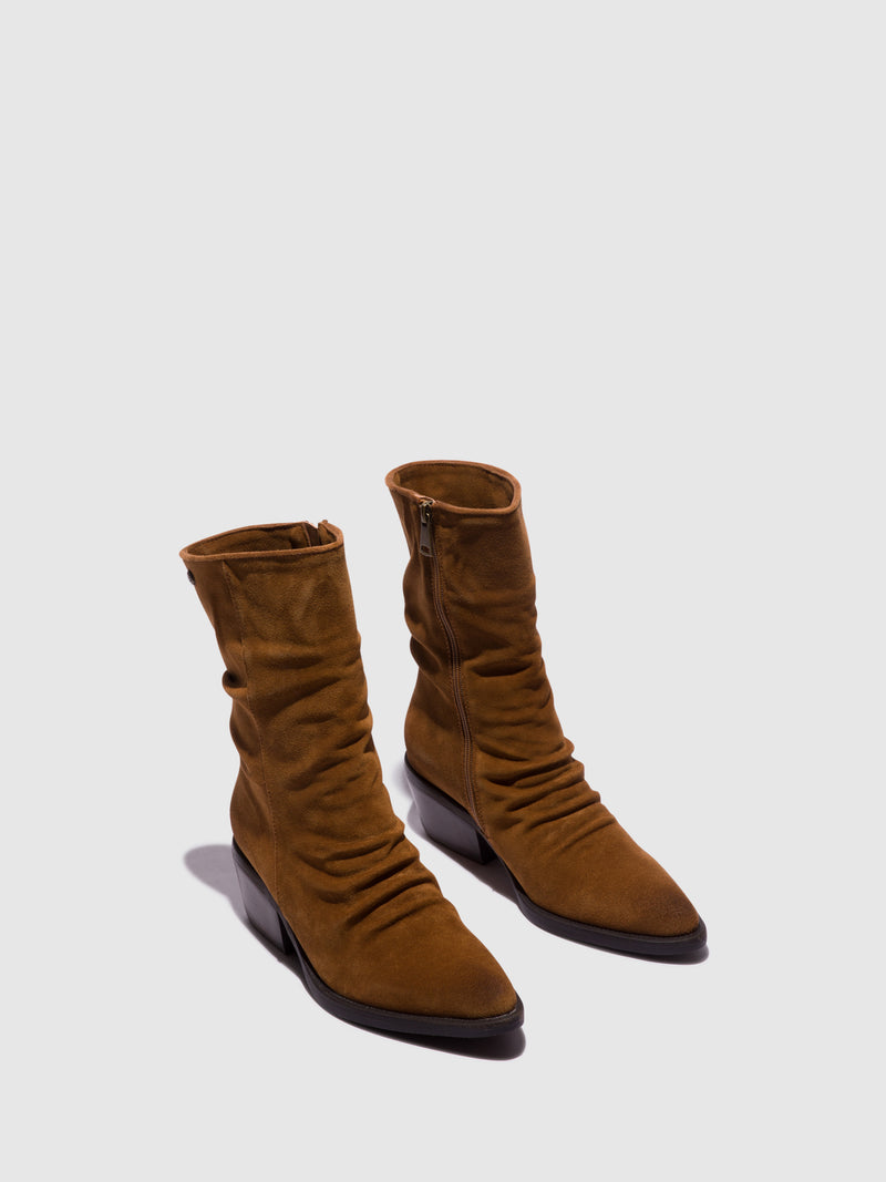 Top3 Camel Cowboy Ankle Boots