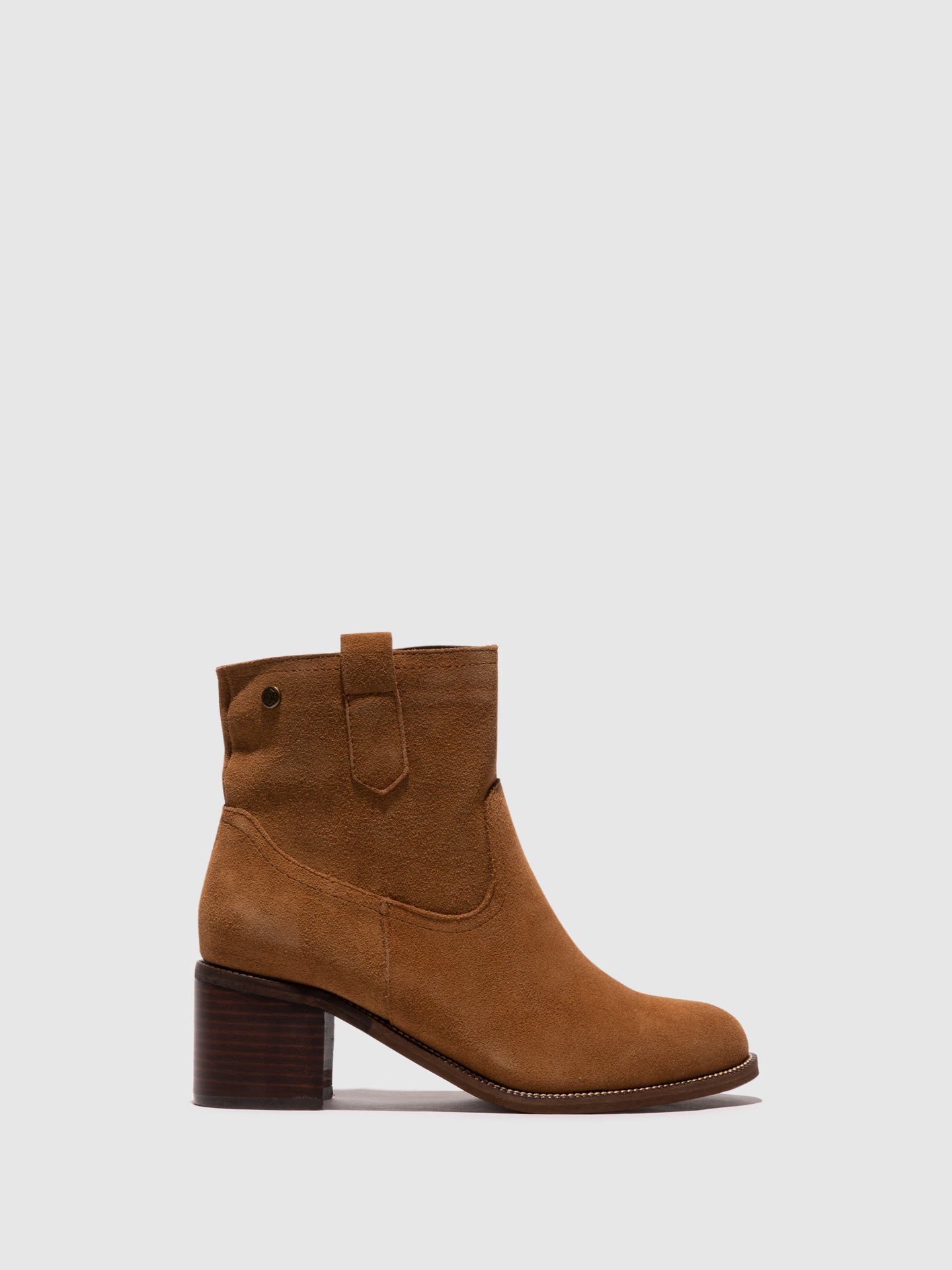Top3 Camel Round Toe Ankle Boots