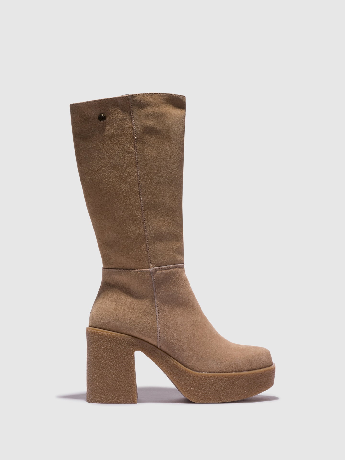 Top3 Taupe Zip Up Boots