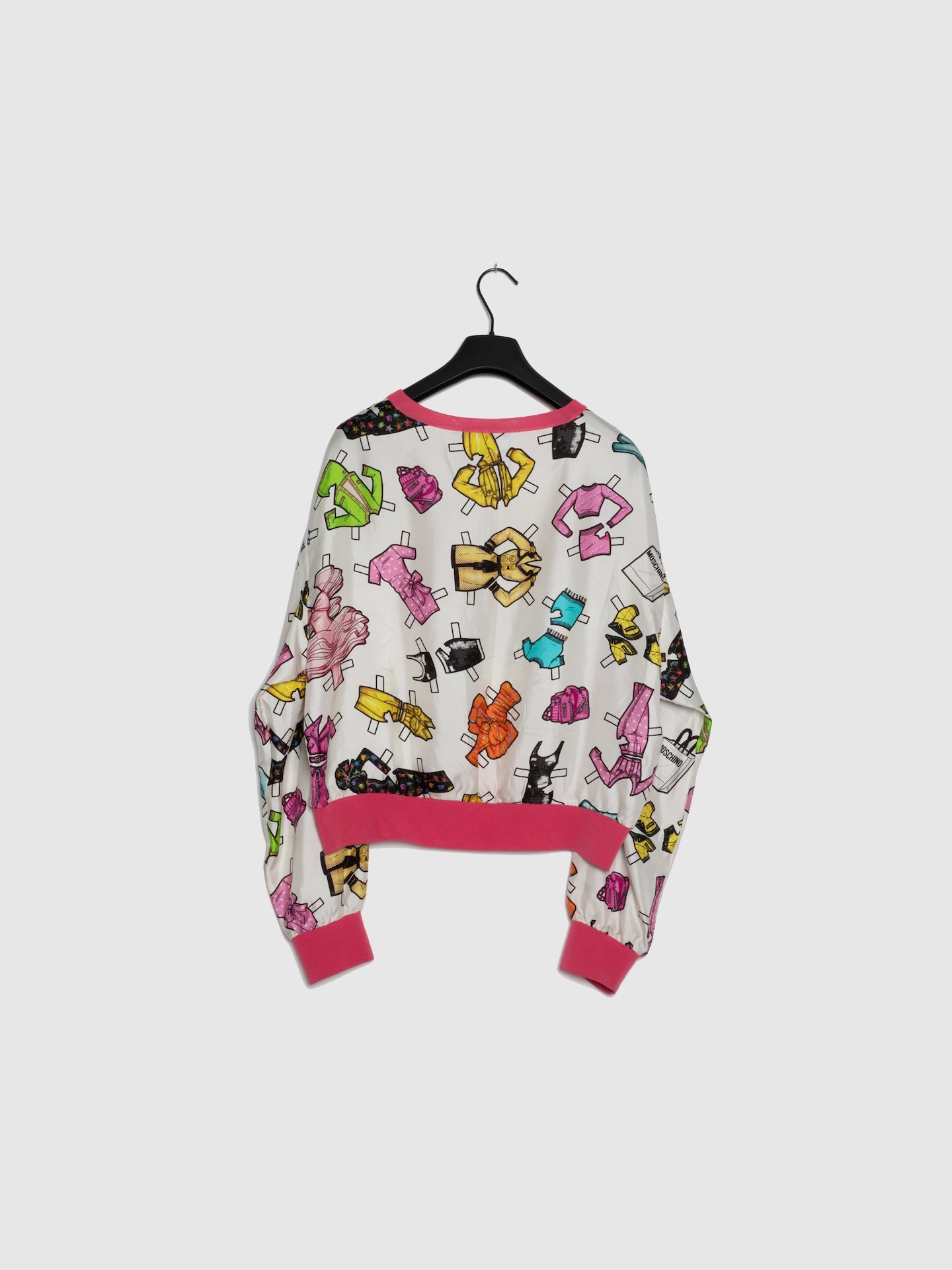 Moschino Sweater Estampada em Branco e Rosa