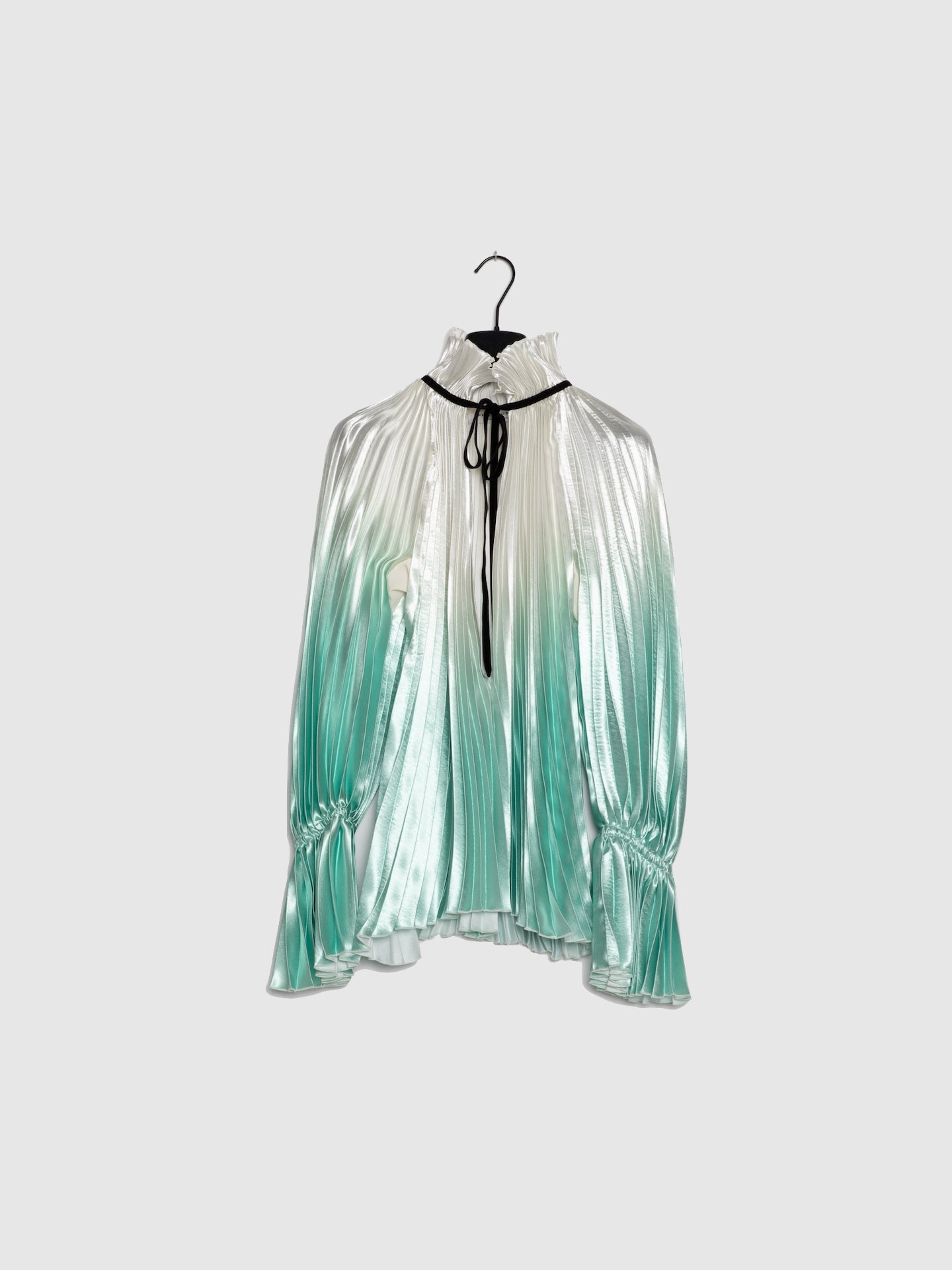 Philosophy Blusa Plissada em Verde e Bege