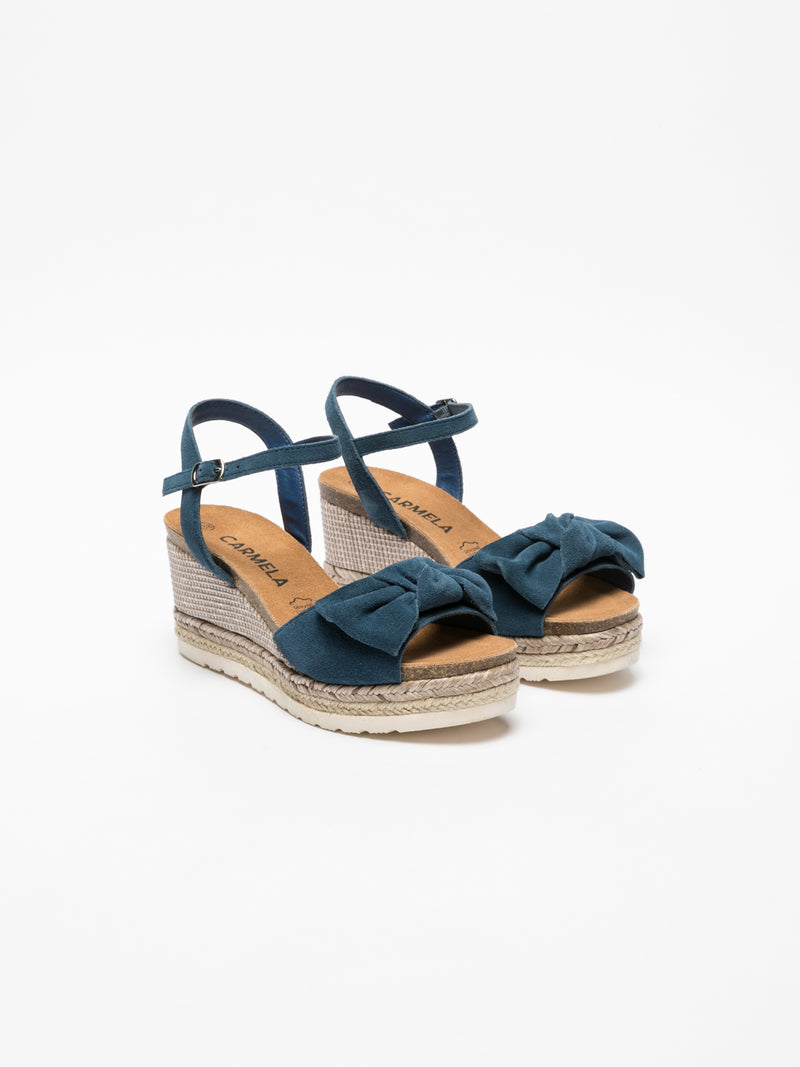 Carmela Blue Wedge Sandals