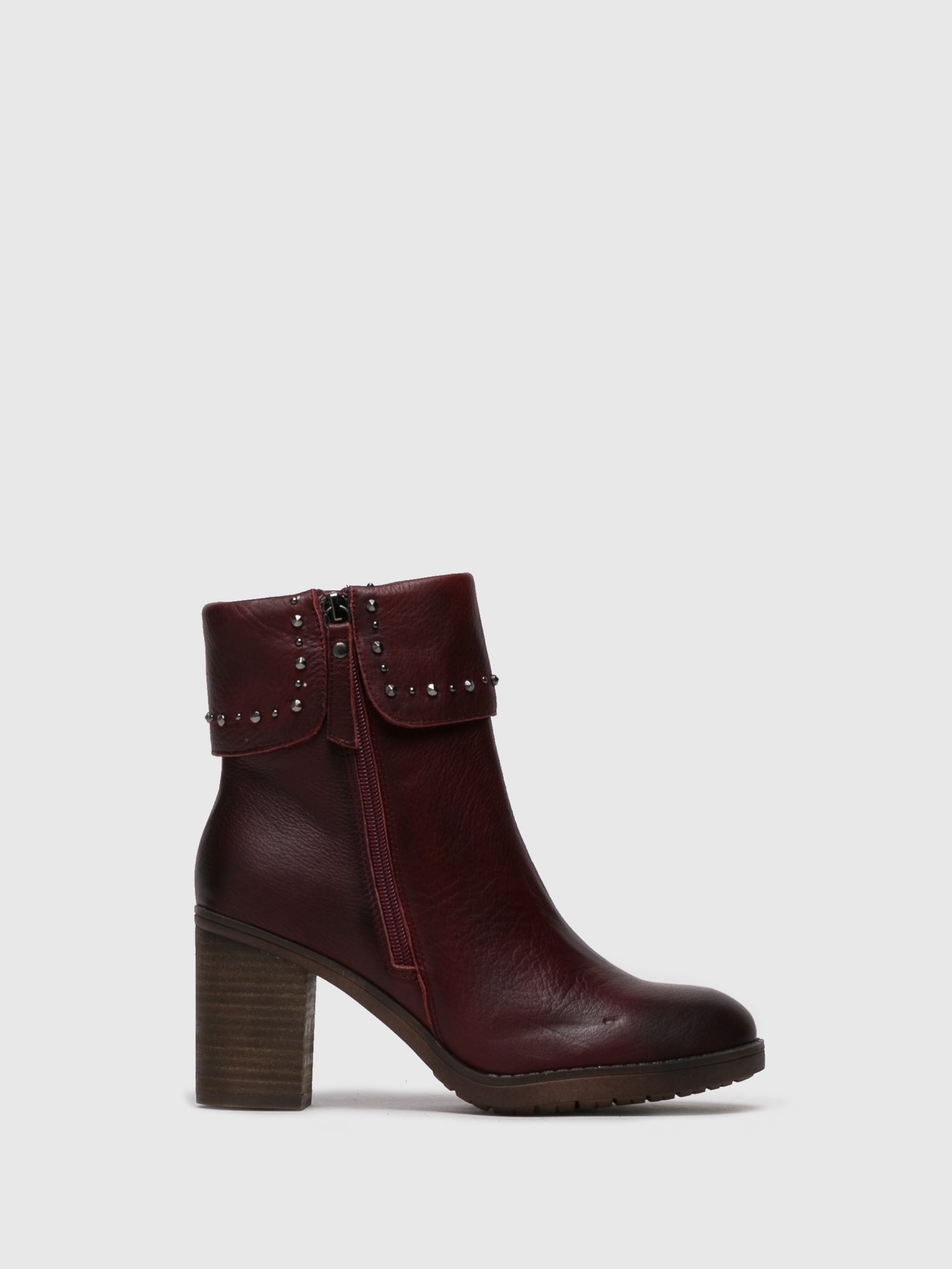 Carmela Crimson Zip Up Ankle Boots