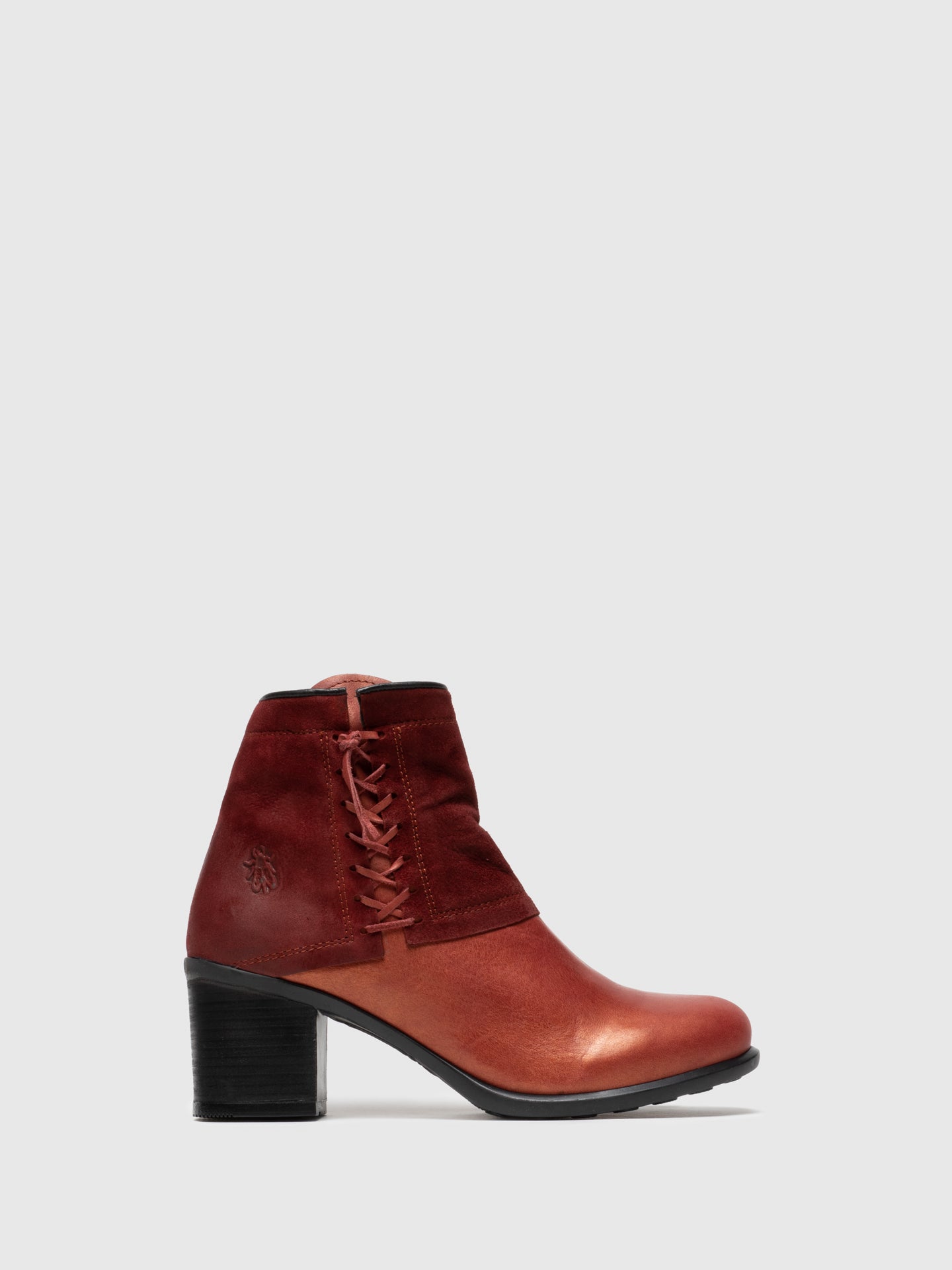 Fly London Red Zip Up Ankle Boots