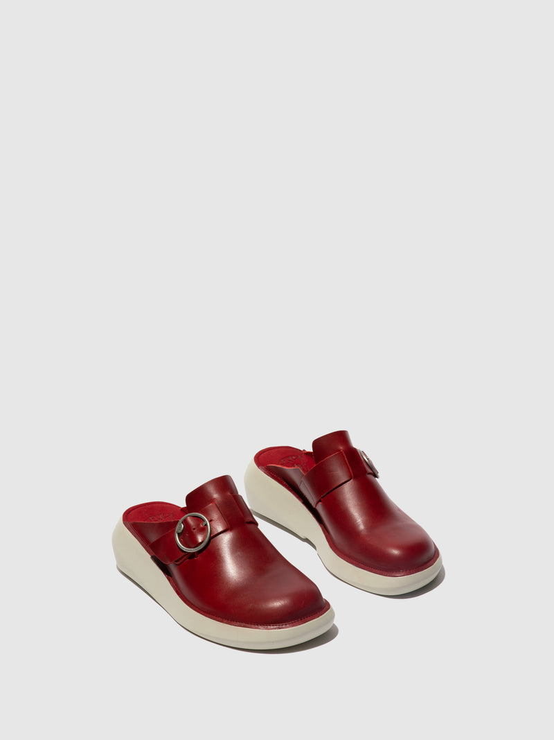 Fly London Round Toe Mules BOLL506FLY RED