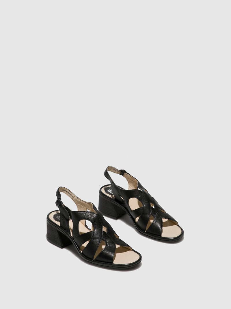 Fly London Black Open Toe Sandals