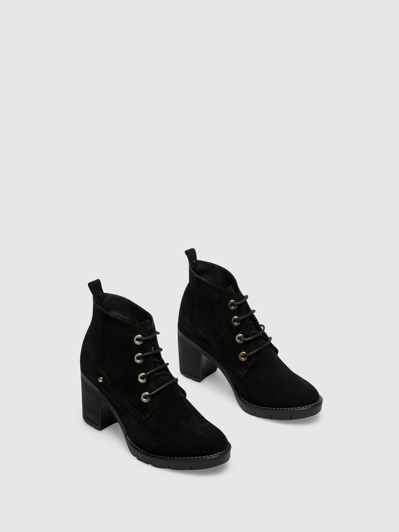 Foreva Black Lace-up Ankle Boots