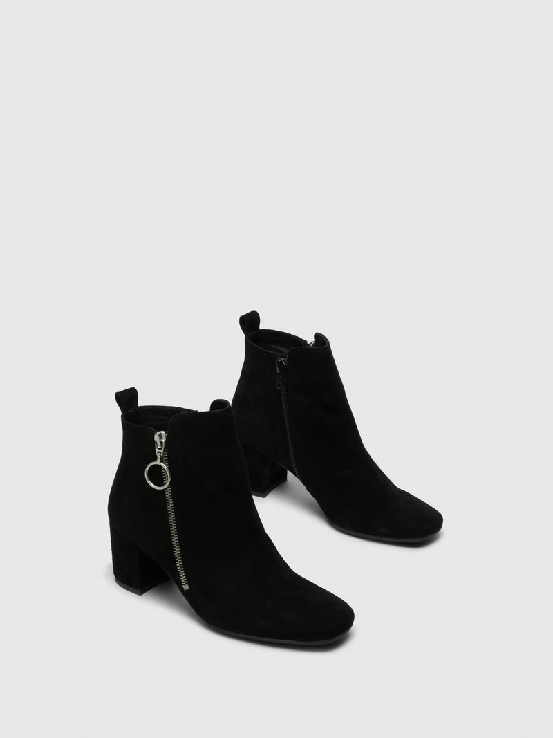 Foreva Black Zip Up Ankle Boots