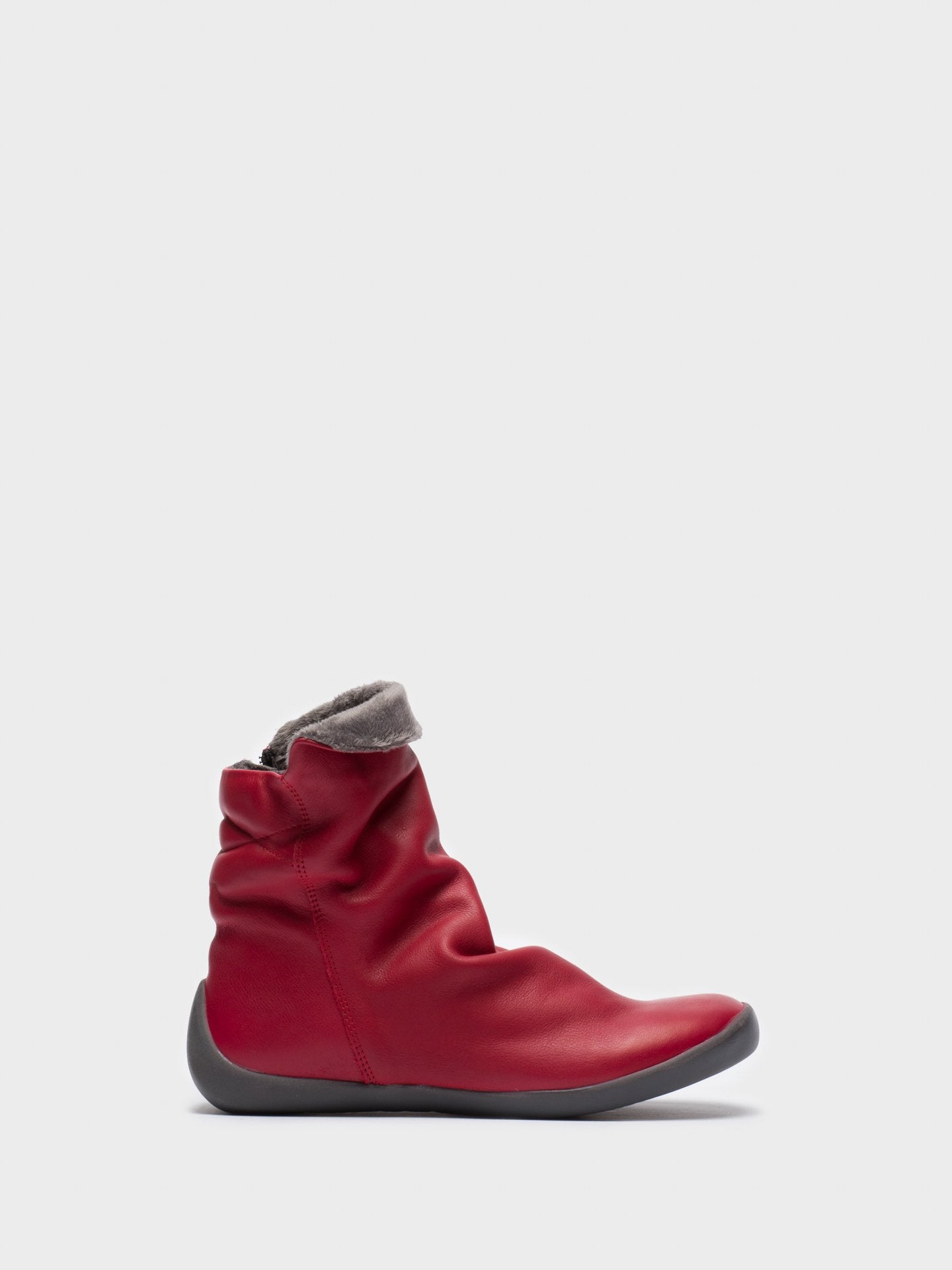 Softinos Red Zip Up Ankle Boots